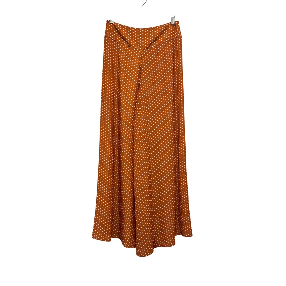 SMYTHE Polka Dot Wide Leg Palazzo Pants Womens O XS Burnt Orange‎ High Waist